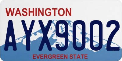 WA license plate AYX9002