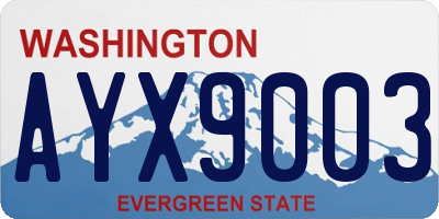 WA license plate AYX9003