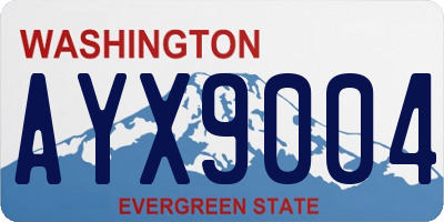 WA license plate AYX9004