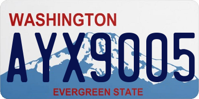 WA license plate AYX9005