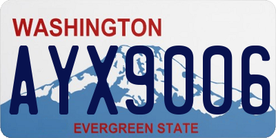 WA license plate AYX9006