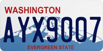 WA license plate AYX9007