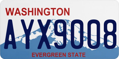 WA license plate AYX9008