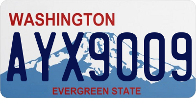 WA license plate AYX9009