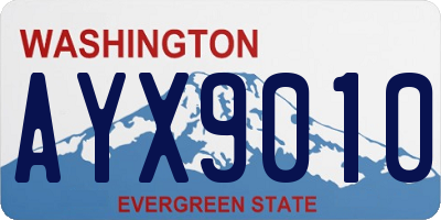 WA license plate AYX9010