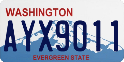 WA license plate AYX9011