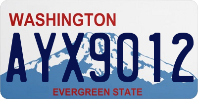 WA license plate AYX9012