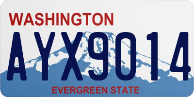 WA license plate AYX9014