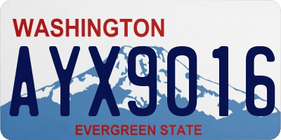 WA license plate AYX9016