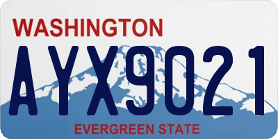 WA license plate AYX9021