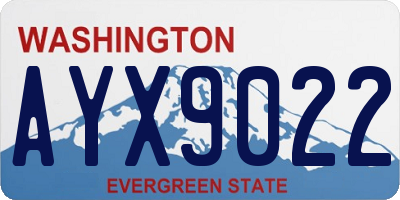 WA license plate AYX9022