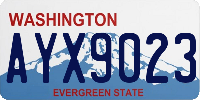 WA license plate AYX9023