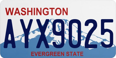 WA license plate AYX9025