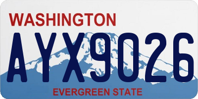 WA license plate AYX9026