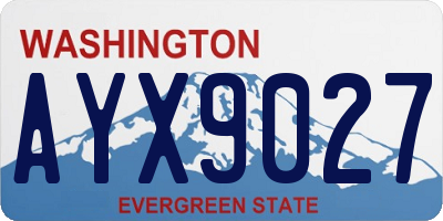 WA license plate AYX9027