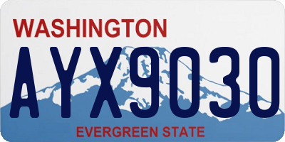 WA license plate AYX9030