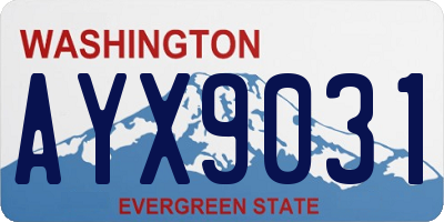 WA license plate AYX9031