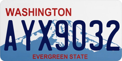 WA license plate AYX9032