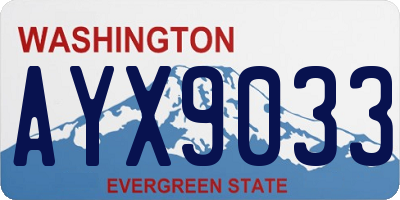 WA license plate AYX9033