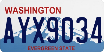 WA license plate AYX9034