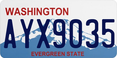 WA license plate AYX9035