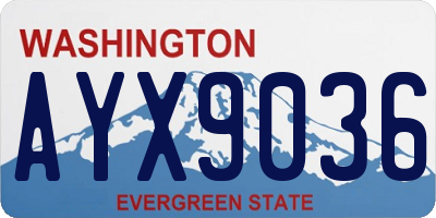 WA license plate AYX9036