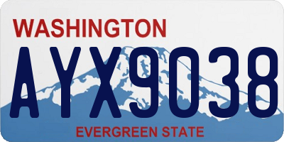 WA license plate AYX9038