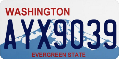 WA license plate AYX9039