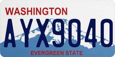 WA license plate AYX9040