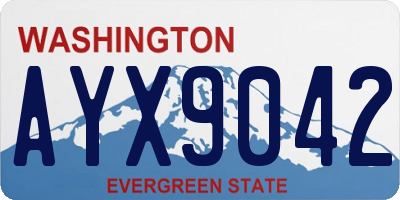 WA license plate AYX9042