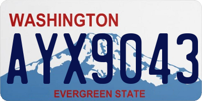 WA license plate AYX9043