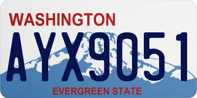 WA license plate AYX9051