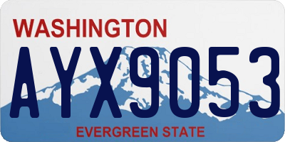 WA license plate AYX9053