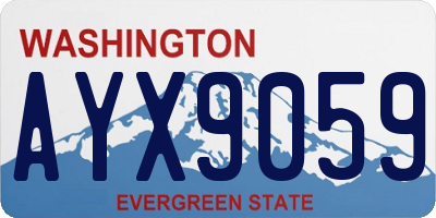 WA license plate AYX9059