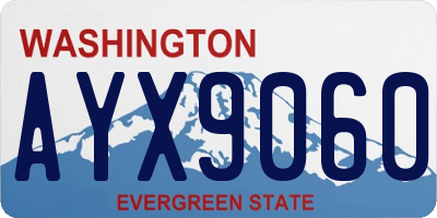 WA license plate AYX9060