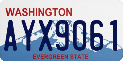 WA license plate AYX9061