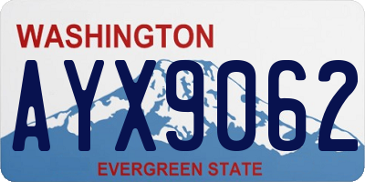 WA license plate AYX9062