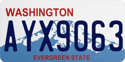 WA license plate AYX9063