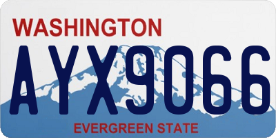 WA license plate AYX9066