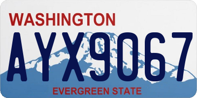 WA license plate AYX9067