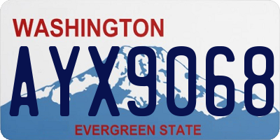 WA license plate AYX9068