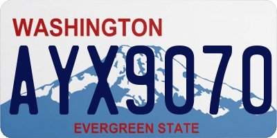 WA license plate AYX9070