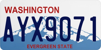 WA license plate AYX9071