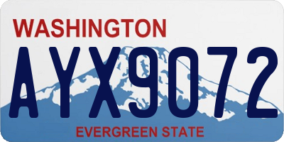 WA license plate AYX9072