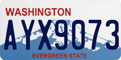 WA license plate AYX9073