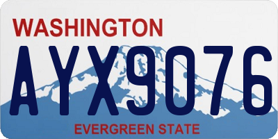 WA license plate AYX9076