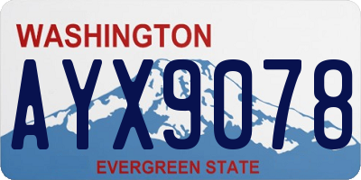 WA license plate AYX9078