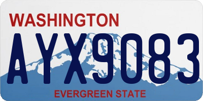 WA license plate AYX9083