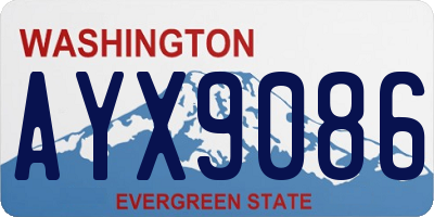 WA license plate AYX9086