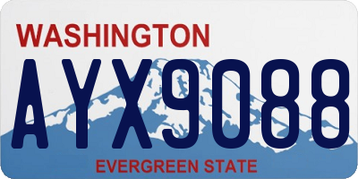 WA license plate AYX9088